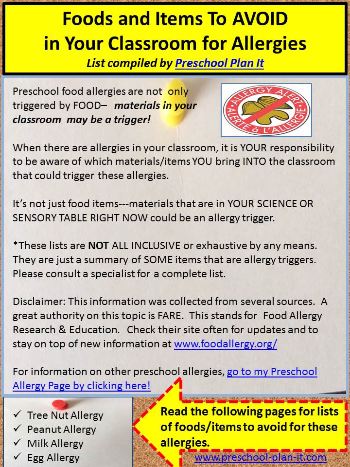 Preschool Allergies in the Classroom