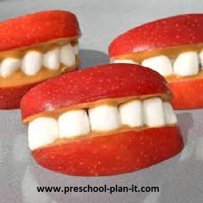 Apple Smiles Preschool Snack Dental Health Theme or Friendship Theme