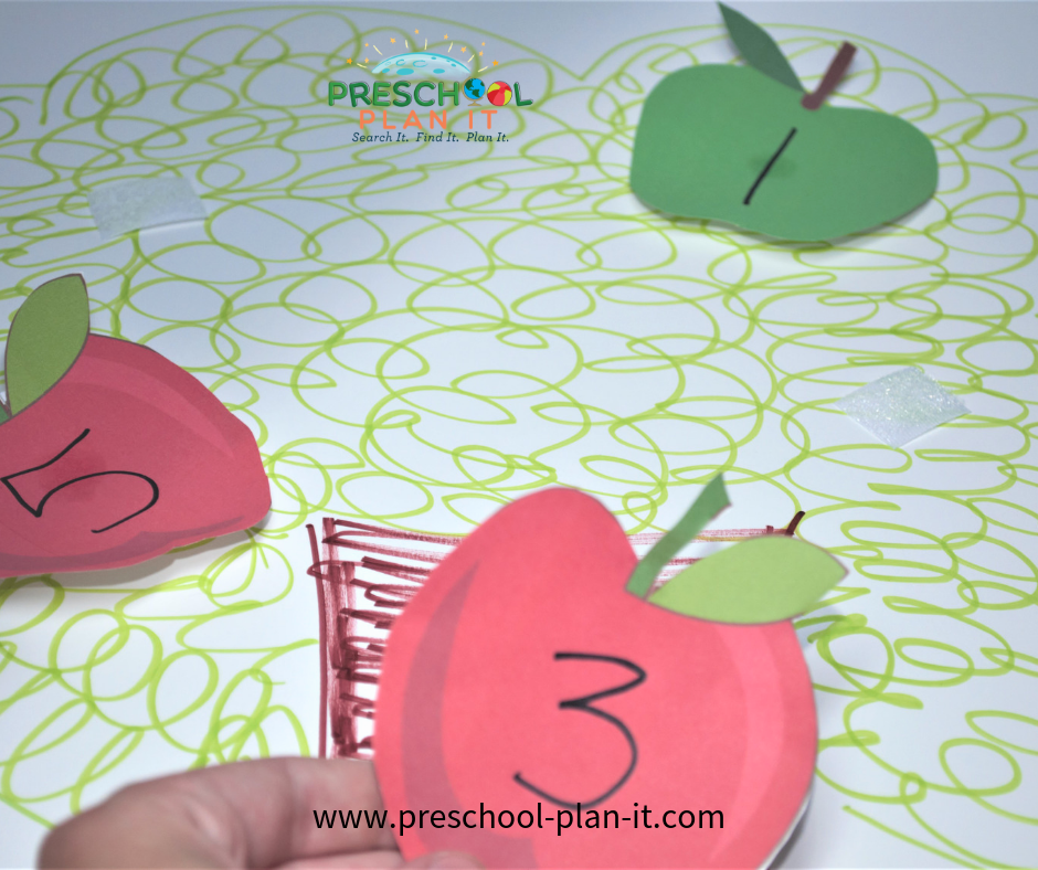 Apple Preschool Theme Number Recognition Activity