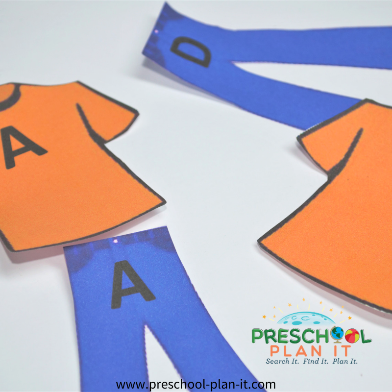 Clothes Preschool Theme Letter Matching Activity