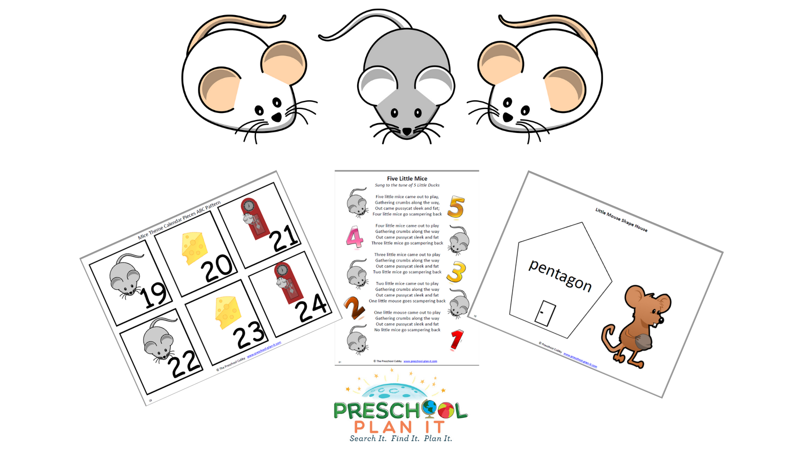 A 31 page Mice Preschool Theme resource packet to help save you planning time!