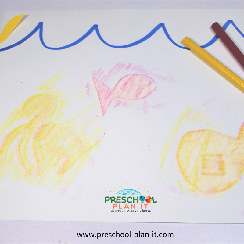 Fish Rubbings Activity from the Ocean Life Preschool Theme