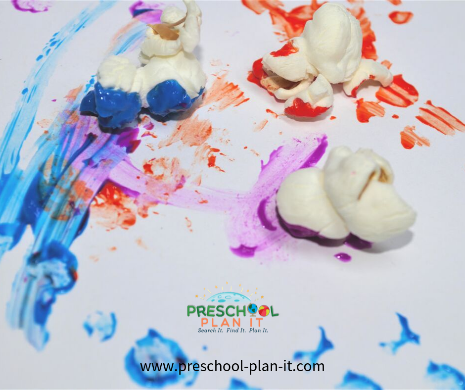 Popcorn Preschool Theme Easel Painting