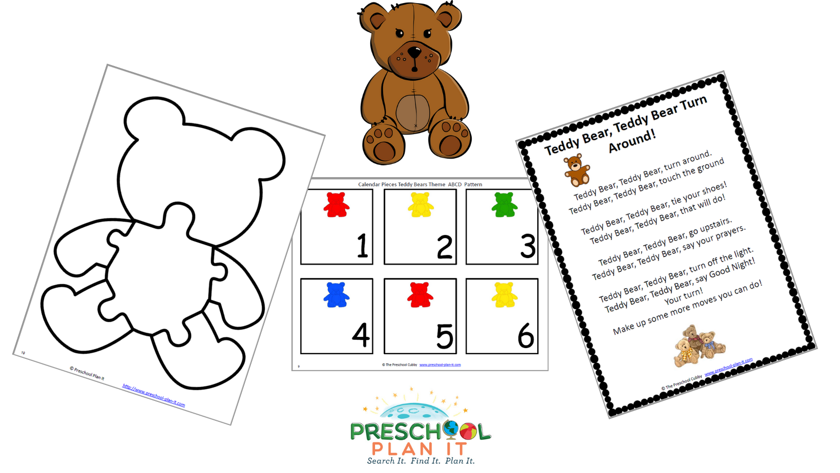 A 21 page Teddy Bears Preschool Theme--this is a week-long theme packet to help save you planning time!