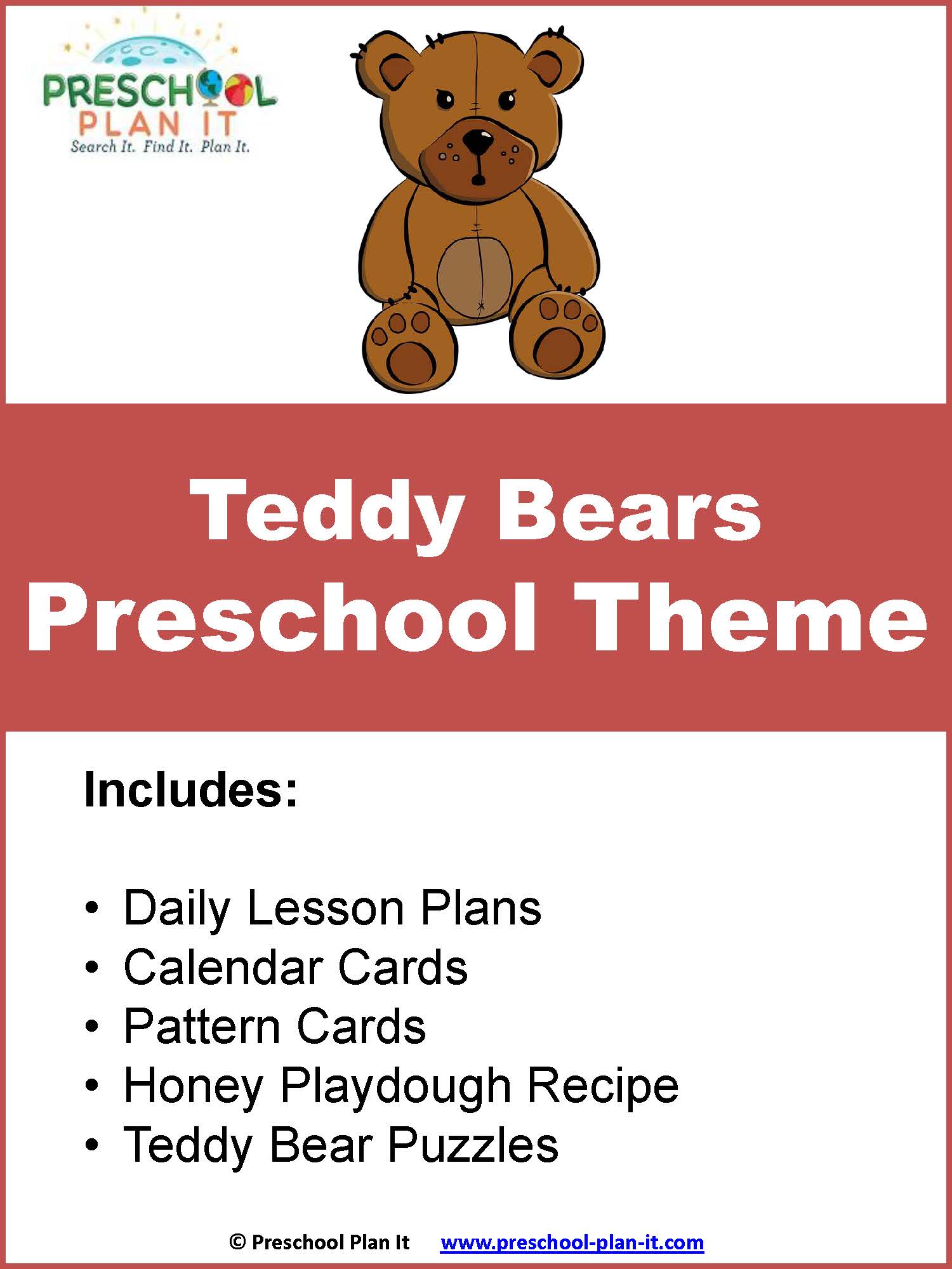 A 21 page Teddy Bears Preschool Theme--this is a week-long theme packet to help save you planning time!