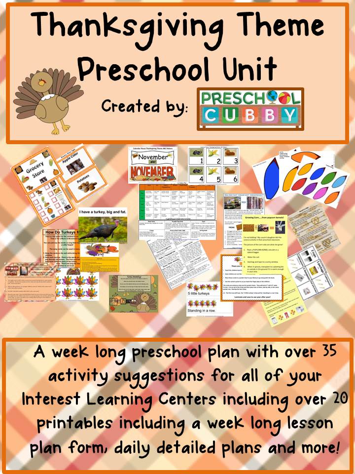Preschool Thanksgiving Theme Activities