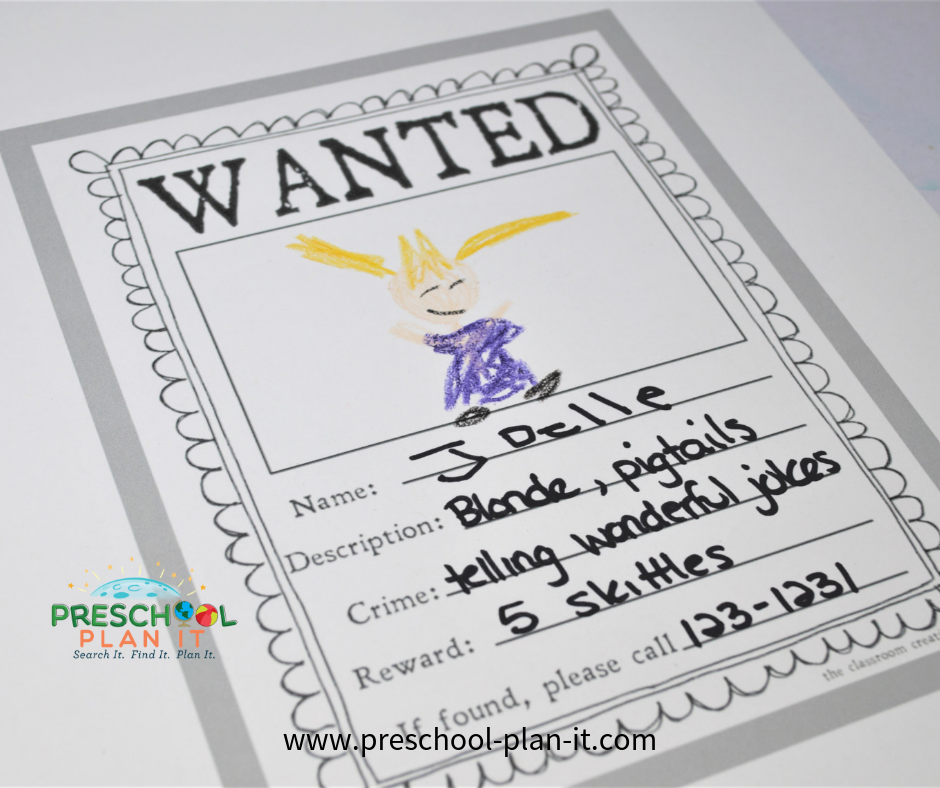 Western Preschool Theme Wanted Poster