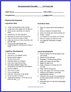 Preschool Milestones Chart