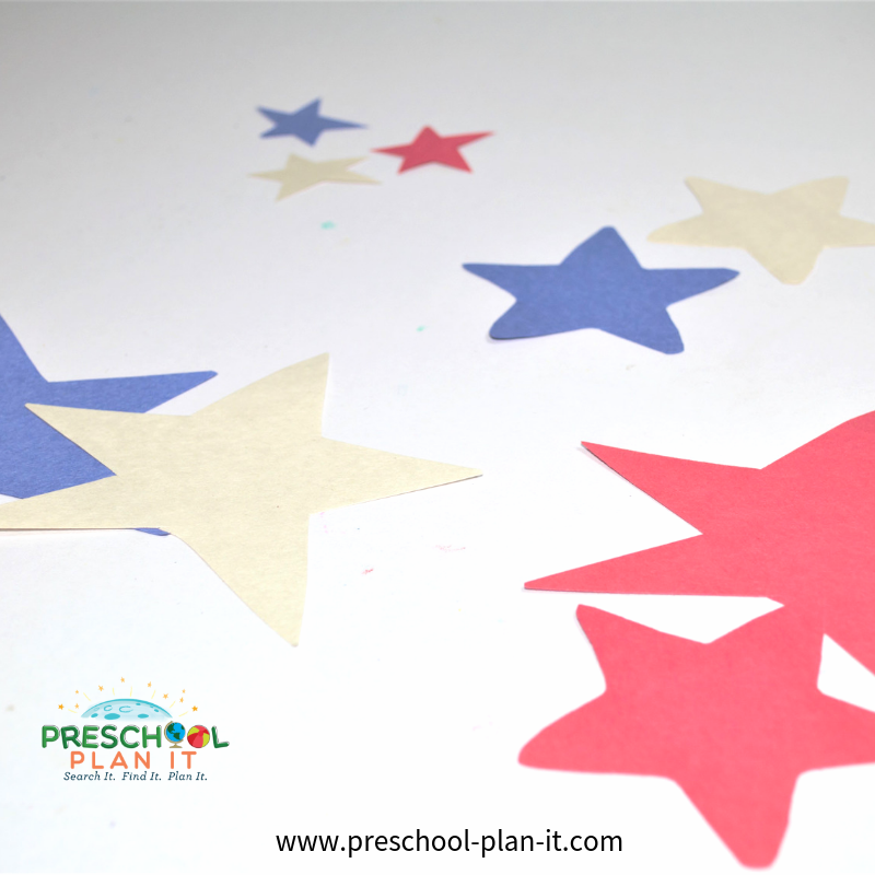 4th of July Preschool Theme Star Sorting Activity