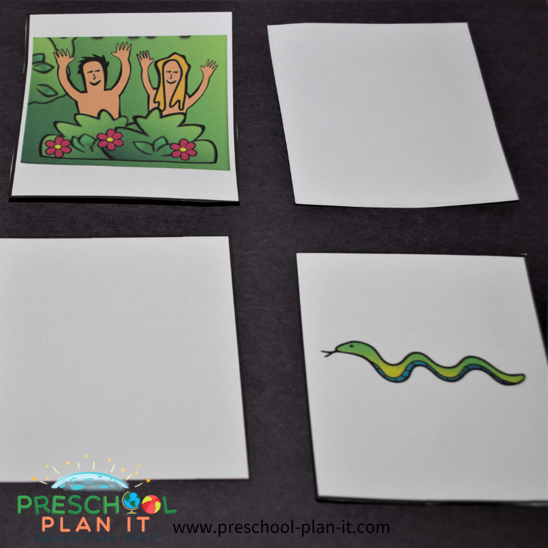 Adam and Eve Preschool Theme Matching Game