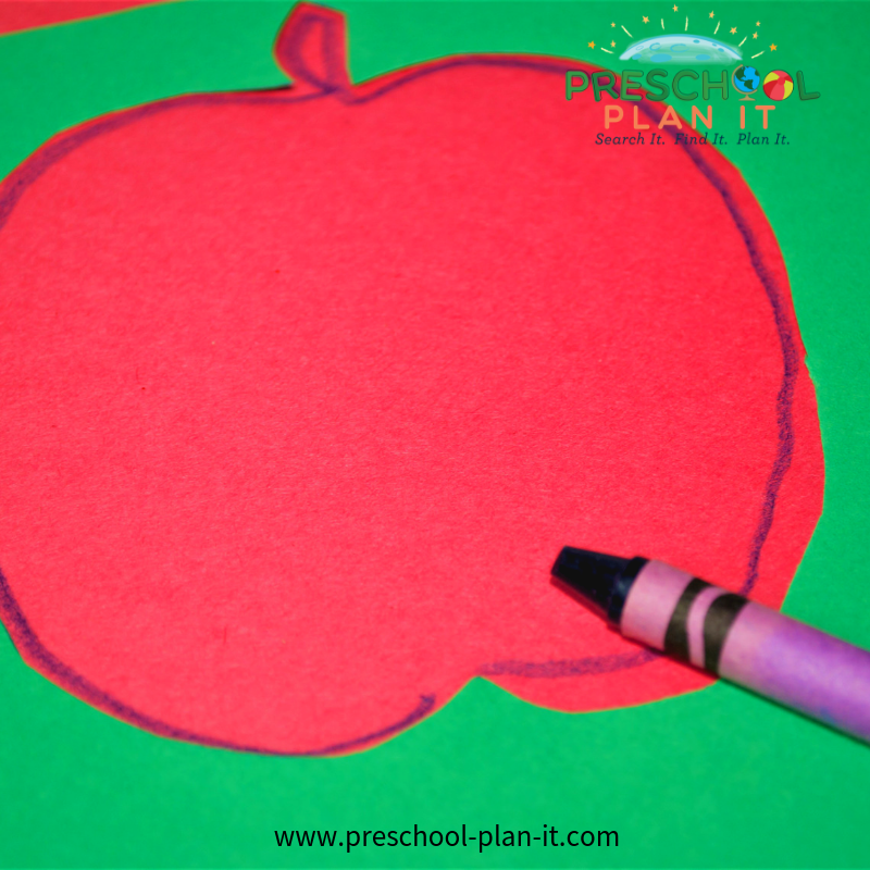 Apple Preschool Theme Tracing Activity