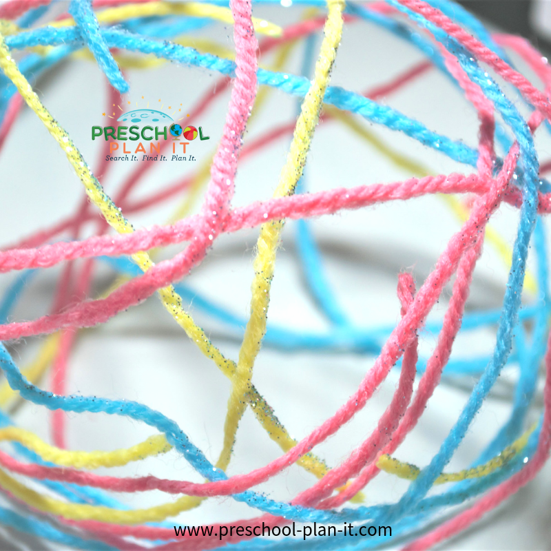 Yarn Balls Activity for Balls Preschool Theme