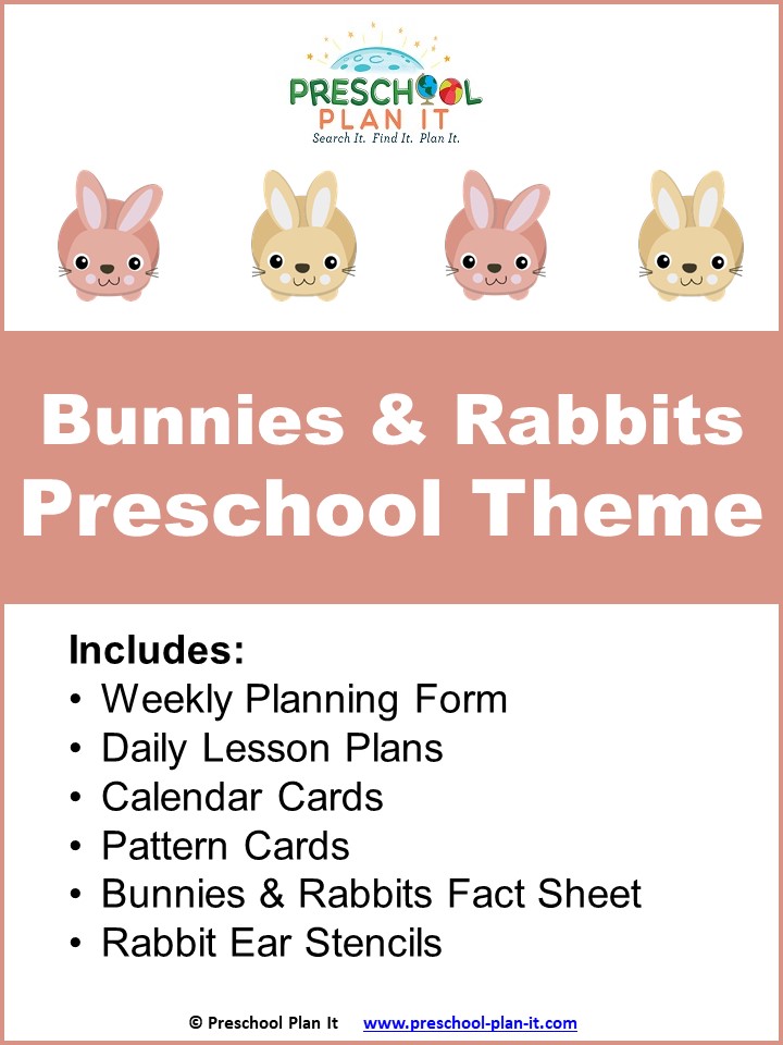A 33 page Bunnies and Rabbits Preschool Theme resource packet to help save you planning time!