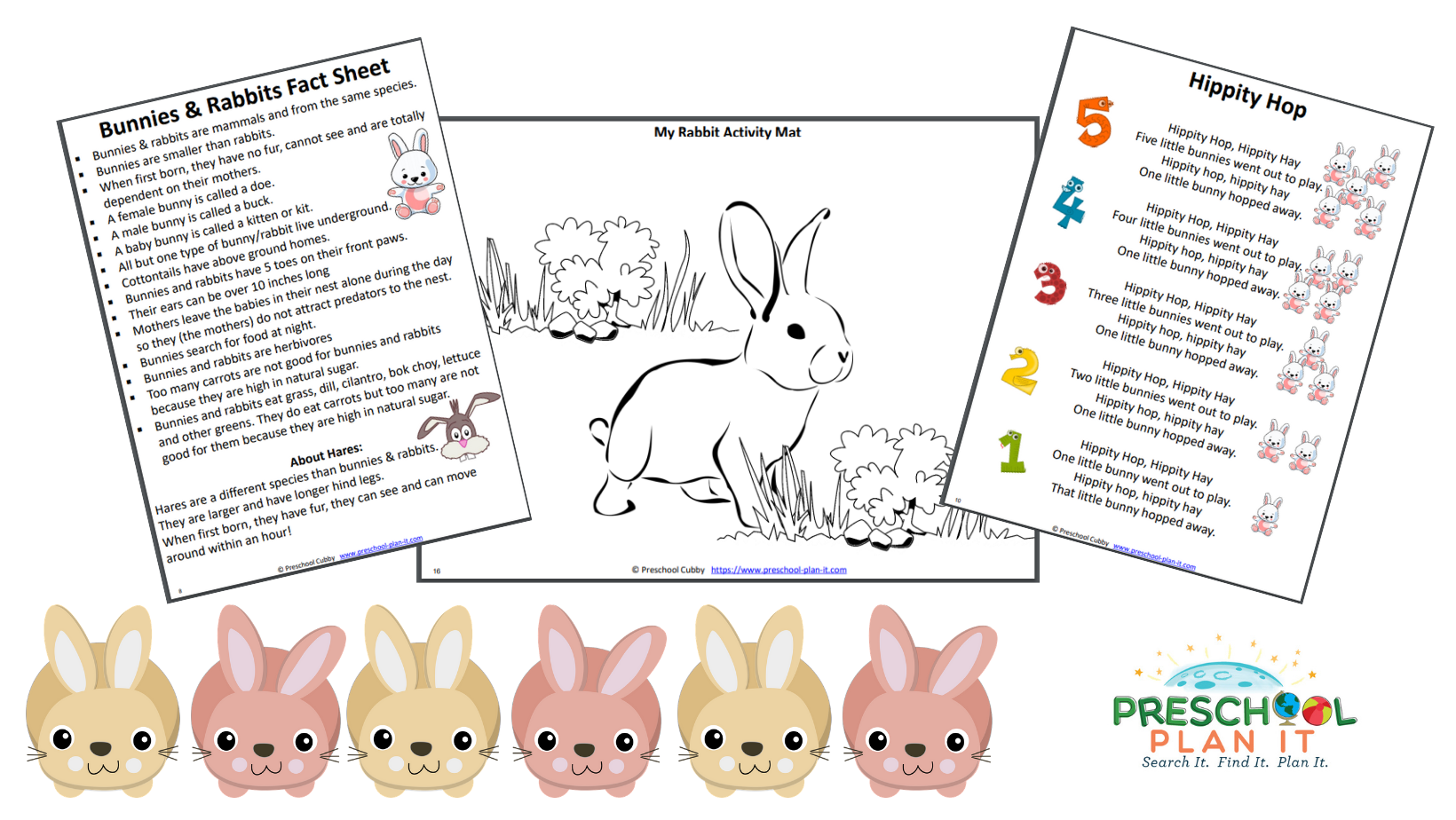 A 33 page Bunnies and Rabbits Preschool Theme resource packet to help save you planning time!