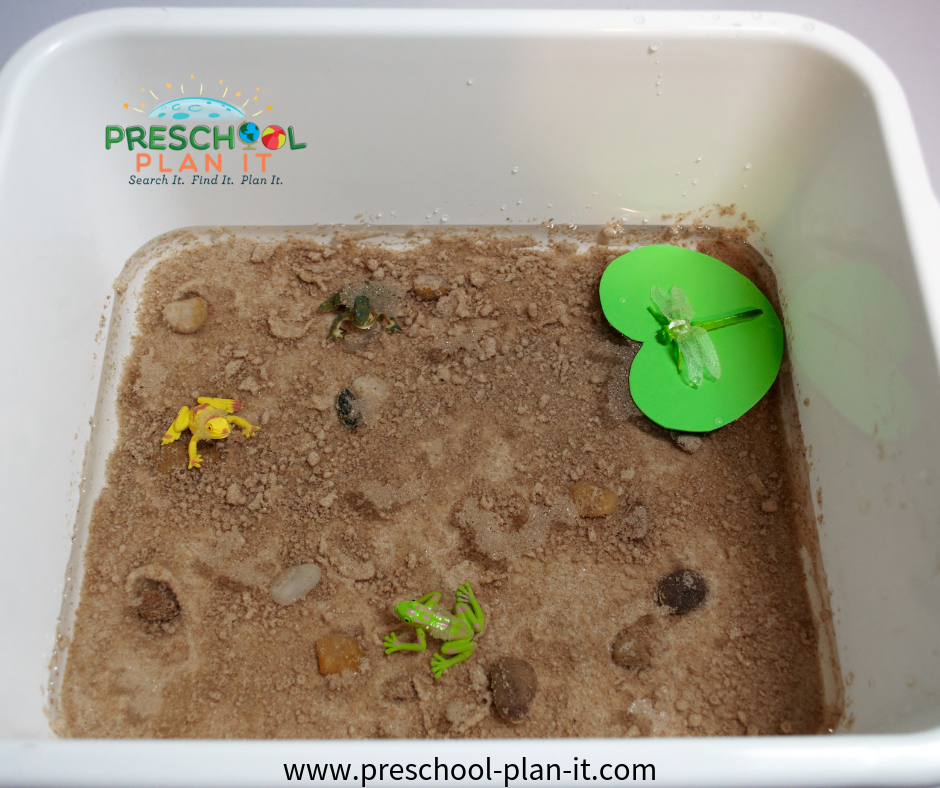 Pond Life Sensory Table for a Preschool Earth Day Activities Theme