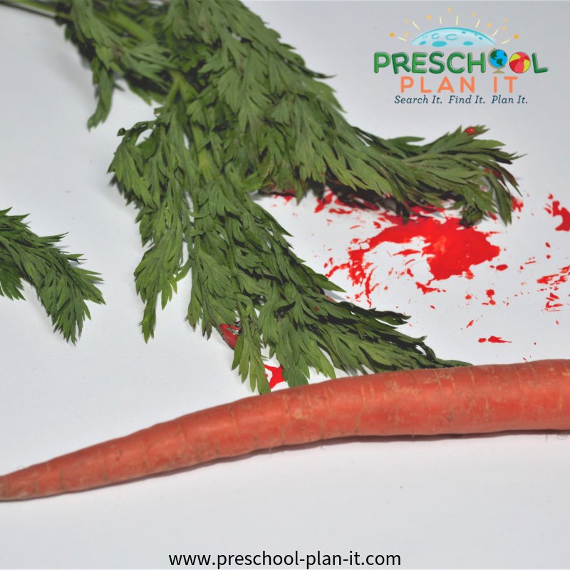 Fruits and Vegetables Preschool Theme Painting with Carrots