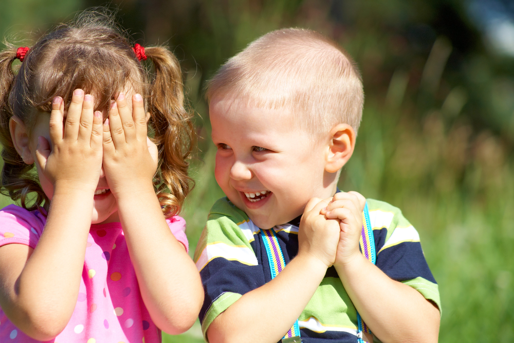 Some children are very comfortable engaging with other children outside.