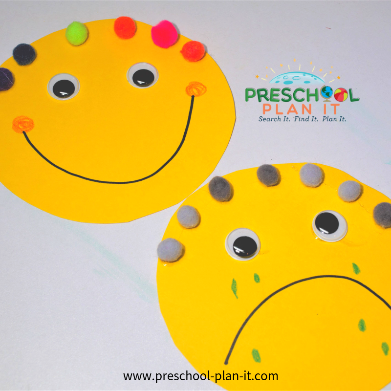Opposites Theme for Preschool Art Activity