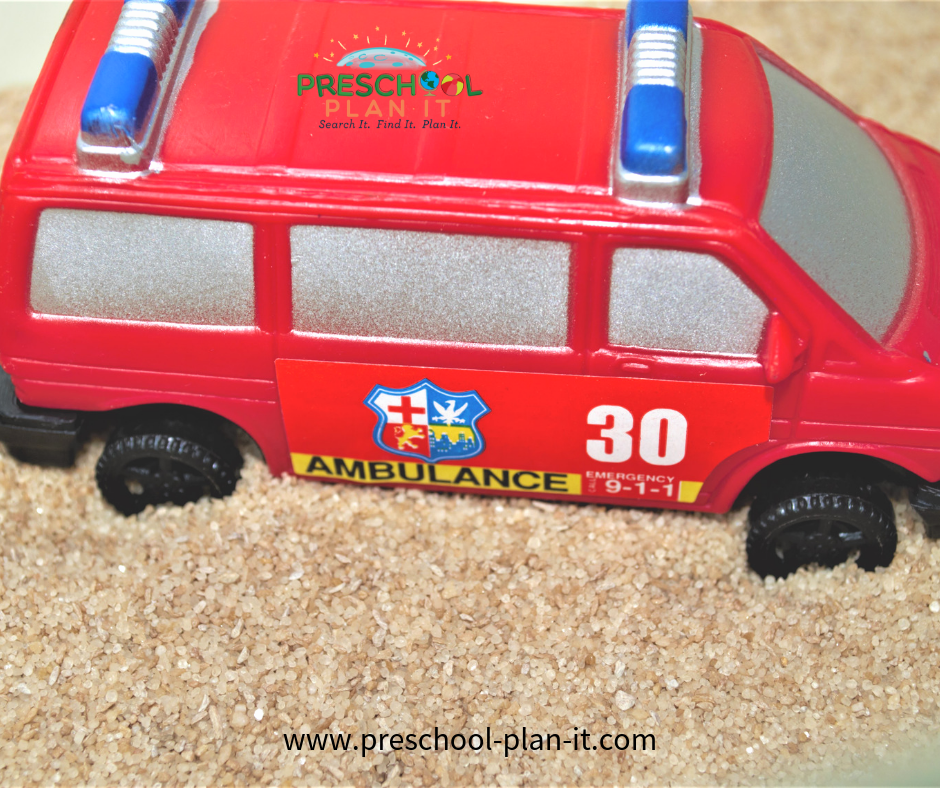 Police Preschool Theme Sand Table Activity