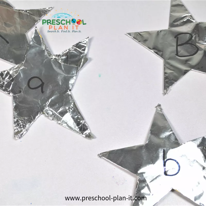 Star Letter Matching Activity for Preschool Space Theme