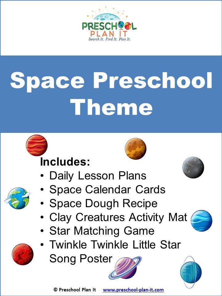A 28 page Space Preschool Theme resource packet to help save you planning time!